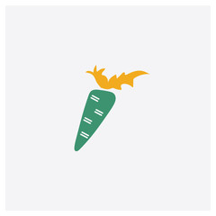 Wall Mural - Carrot concept 2 colored icon. Isolated orange and green Carrot vector symbol design. Can be used for web and mobile UI/UX