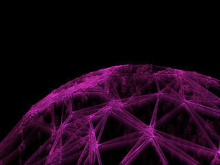 Wall Mural - abstract sphere geometry orb and polygonal lines and dots. futuristic technology (super high resolut