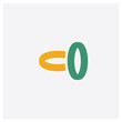 © MMvectors - Ring concept 2 colored icon. Isolated orange and green Ring vector symbol design. Can be used for web and mobile UI/UX