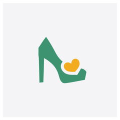 High heels concept 2 colored icon. Isolated orange and green High heels vector symbol design. Can be used for web and mobile UI/UX