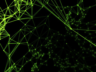 Wall Mural - abstract sphere geometry orb and polygonal lines and dots. futuristic technology (super high resolut