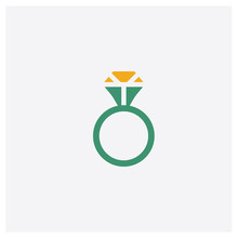 Ring Concept 2 Colored Icon. Isolated Orange And Green Ring Vector Symbol Design. Can Be Used For Web And Mobile UI/UX