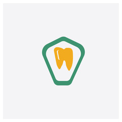 Dental concept 2 colored icon. Isolated orange and green Dental vector symbol design. Can be used for web and mobile UI/UX