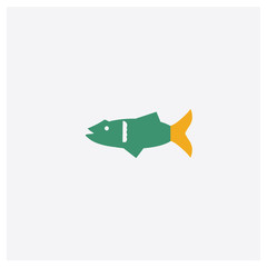 Canvas Print - Kitchen Fish concept 2 colored icon. Isolated orange and green Kitchen Fish vector symbol design. Can be used for web and mobile UI/UX