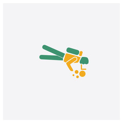 Man Diving concept 2 colored icon. Isolated orange and green Man Diving vector symbol design. Can be used for web and mobile UI/UX