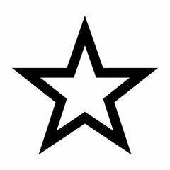 white star icon illustration with heavy black outline