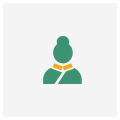 Chinese concept 2 colored icon. Isolated orange and green Chinese vector symbol design. Can be used for web and mobile UI/UX