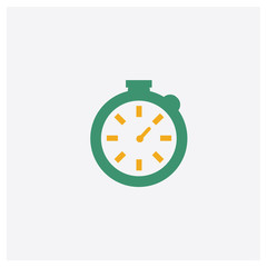 Stopwatch concept 2 colored icon. Isolated orange and green Stopwatch vector symbol design. Can be used for web and mobile UI/UX