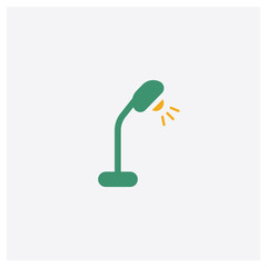 Wall Mural - Desk lamp concept 2 colored icon. Isolated orange and green Desk lamp vector symbol design. Can be used for web and mobile UI/UX