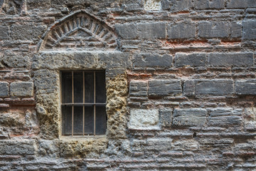 Poster - old window in stone wall