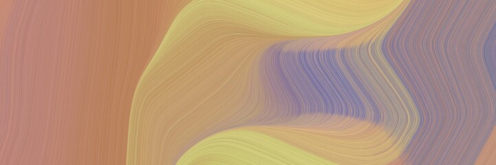 Poster - modern decorative waves design with rosy brown, burly wood and slate gray colors