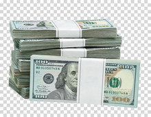New Design Dollar Bundles On Isolated  Background. Including Clipping Path