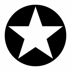 Wall Mural - Black Circled star icon on white background