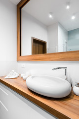 Wall Mural - Stylish oval washbasin in bathroom