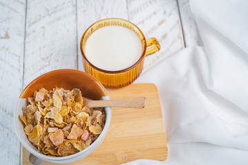 Breakfast cereal on the table