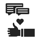 Fototapeta  - Approved black glyph icon. Positive feedback concept. Customer satisfaction. Online communication. Signs for web page, mobile app. Vector isolated object.