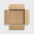© paketesama - Realistic cardboard open box, top view