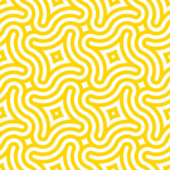 Fototapete - Vector yellow geometric pattern. Seamless braided linear pattern.