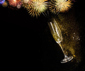 Wall Mural - Christmas amd Happy New Year Champagne