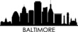 BALTIMORE City Maryland Skyline Silhouette Cityscape Vector