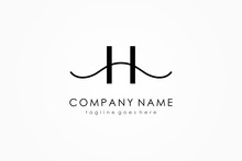 Abstract Initial Letter H Logo. Simple Letter With Line Art Hair Symbol. Usable For Fashion, Beauty Salon, Cosmetic And Spa Center Logos. Flat Vector Logo Design Template Element.