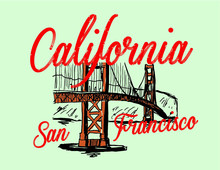 California San Francisco Embroidery Graphic Design Vector Art