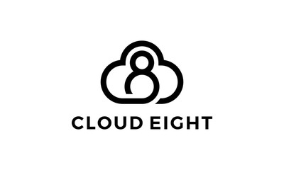 Wall Mural - cloud eight logo design concept