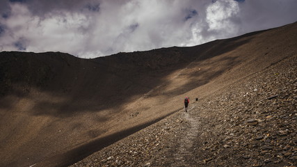 Atsunta pass in georgia Caucasus. Omalo Shatili trek.