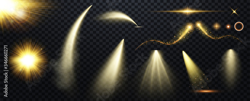Cuadros en Lienzo Set of Spotlight isolated on transparent background