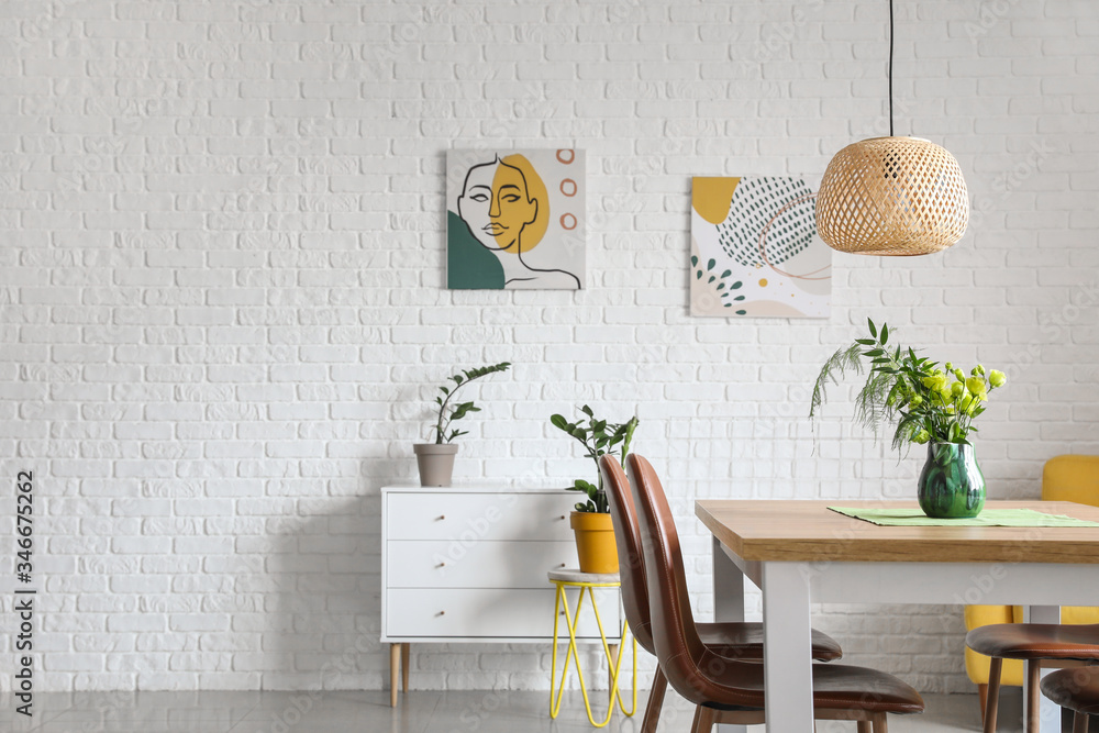 Interior of modern stylish dining room