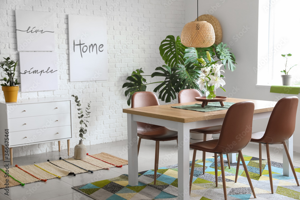Interior of modern stylish dining room