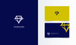 S Diamond Logo Mark with business card template design for branding identity