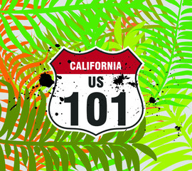 Wall Mural - California Route 101
  road signs embroidery graphic design vector art