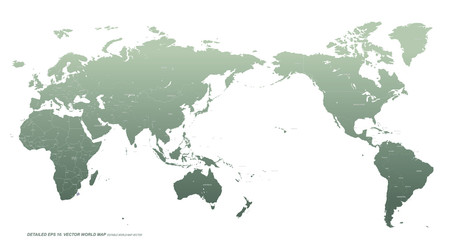Wall Mural - detailed vector world map. hi quality world map with country border and named.