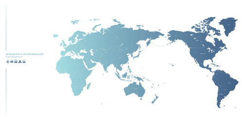 Wall Mural - editable world map vector for graphic design. world countries map.