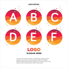 set initial letter colorful logo in the circle. Vector design template elements for your application or company identity.