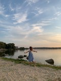 Fototapeta  - little girl by the river