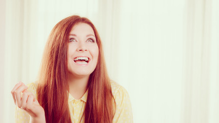 Poster - Portrait of beautiful cheerful young woman