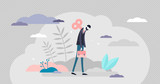 Fototapeta Panele - Burnout concept, tiny business person vector illustration