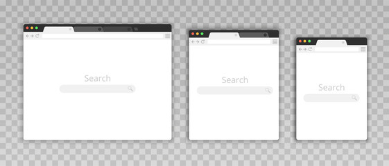 Wall Mural - simple browser window in a flat style. design a simple blank web page. search in internet. template 