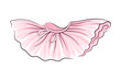 Pink Tutu Skirt with Corrugated Edges Vector Illustration