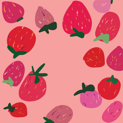 Wall Mural - Vector illustration of berries seamless pattern. simple drawn doodle style