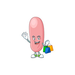 Poster - cartoon character concept of rich legionella pneunophilla with shopping bags