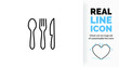 Editable line icon of a cutlery set, part of a huge set of editable line icons! 