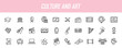 Set of linear culture icons. Art icons in simple design. Vector illustration