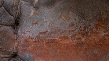Historical Paintings In The Nswatugi Cave, Matopos National Park Zimbabwe