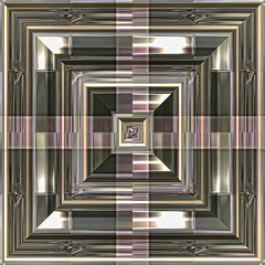 3d effect - abstract square metallic surface pattern