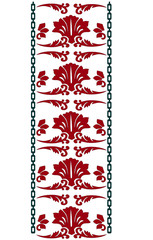 Wall Mural - red and white floral border