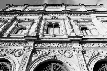 Wall Mural - Seville city hall. Black and white vintage style.