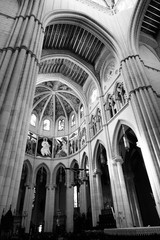 Wall Mural - Madrid cathedral. Black and white vintage style.